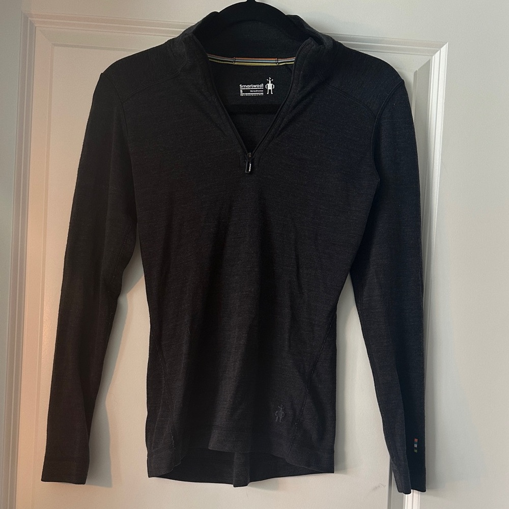 Smartwool Black Quarter-Zip Long Sleeve